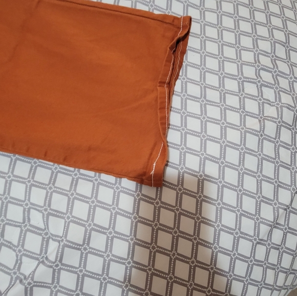 FOREVER 21 size LG burnt Denim pants 👖 oversized pockets, elastic button zip. - Picture 15 of 17